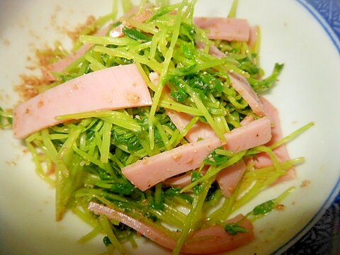 まな板・火を使わず★豆苗とハムの胡麻ポン酢和え★